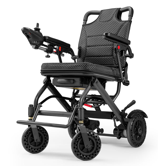 Furgle Electric Wheelchair Lightweight Folding Wheelchair for Adults Seniors Black