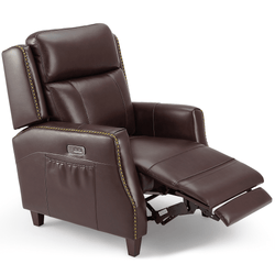 1inchome Leather Recliner Chair, Lounge Chair, Adjustable Living Room Chairs, Theater Chairs Padded Seat Backrest, Single Sofa, Modern Recliner Chair Bedroom Chair for Adults, Max Load 400lbs, Brown