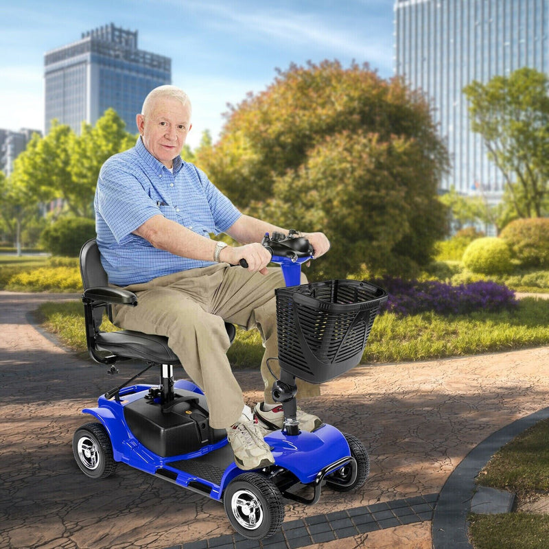 Furgle 4 Wheel Electric Powered Mobility Scooter for Seniors for Travel, Adults, Elderly, Blue