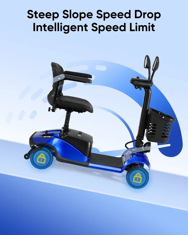 2023 4 Wheels Mobility Scooters Power Wheel Chair Electric Device Compact Mirror