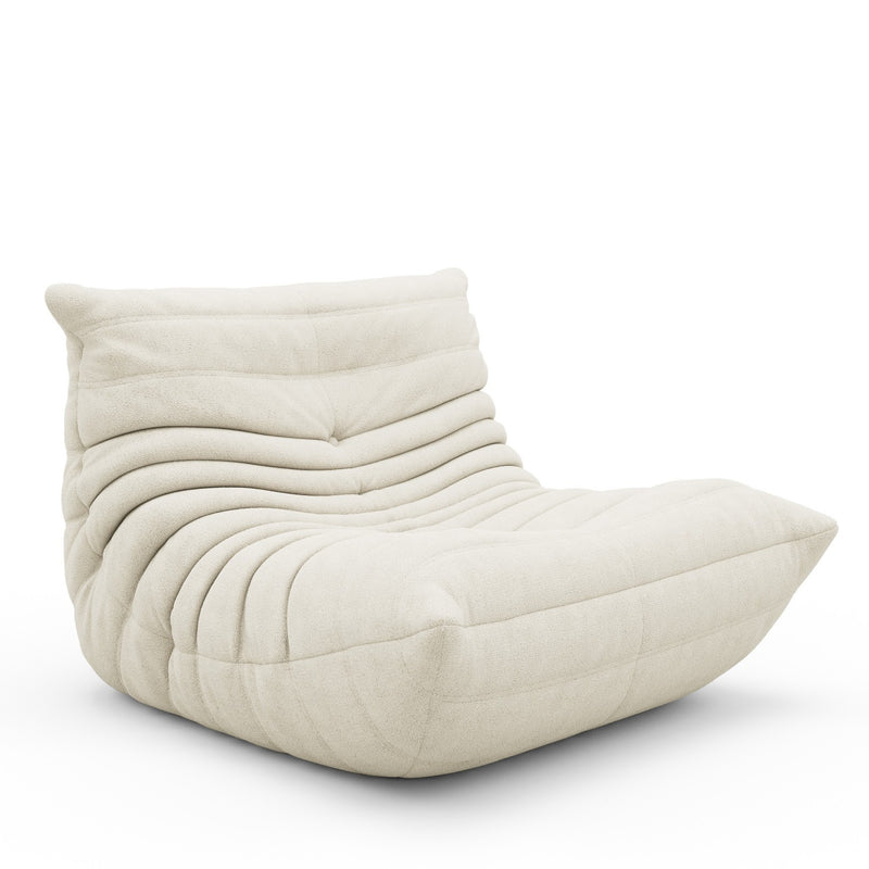 Memory Foam Lazy Sofa, Comfortable Back Support Floor Chair, Comfy for Reading Game Meditating , Mohai White