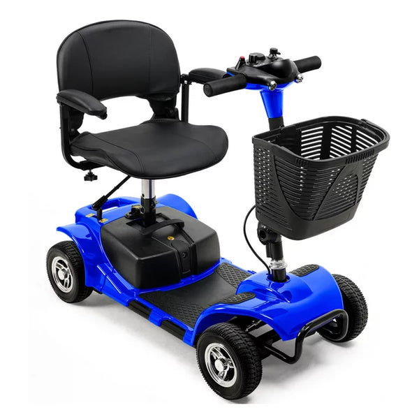 4 Wheel Mobility Scooter Electric Powered Mobile Wheelchair Folding Mobility Scooter for Seniors Adult Elderly,Max Speed 3.7mph,Blue
