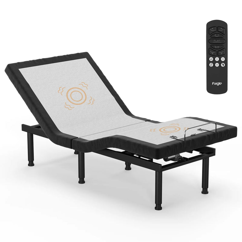 1inchome Twin-XL Adjustable Bed Frame with 3 Massage for Stress Management, Electric Bed Base with Wireless Backlit Remote,Adjustable Legs, Zero Gravity Mode, 2 USB Ports