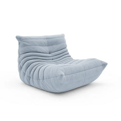 Memory Foam Lazy Sofa, Comfortable Back Support Floor Chair, Comfy for Reading Game Meditating, Suede Blue