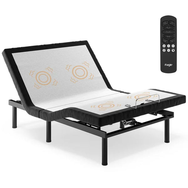 1inchome Full Adjustable Bed Frame with 3 Massage for Stress Management, Electric Bed Base with Wireless Backlit Remote, Zero Gravity Mode, 2 USB Ports