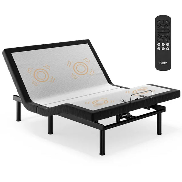 1inchome Queen Adjustable Bed Frame with 3 Massage for Stress Management, Electric Bed Base with Wireless Backlit Remote, Zero Gravity Mode, 2 USB Ports