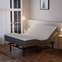 Queen Bed Frame Adjustable Head and Foot Incline,Adjustable Bed Base Frame with Wireless Remote,Massage,USB Ports