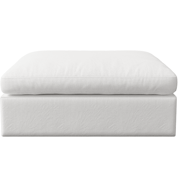 1inchome Cloud Ottoman Module for Modular Sofa, Customizable Modern Cotton Linen Sofa, Cushion Covers Removable, Ottoman Seat Cube, Modular Sectional Sofa Couch for Living Room, White