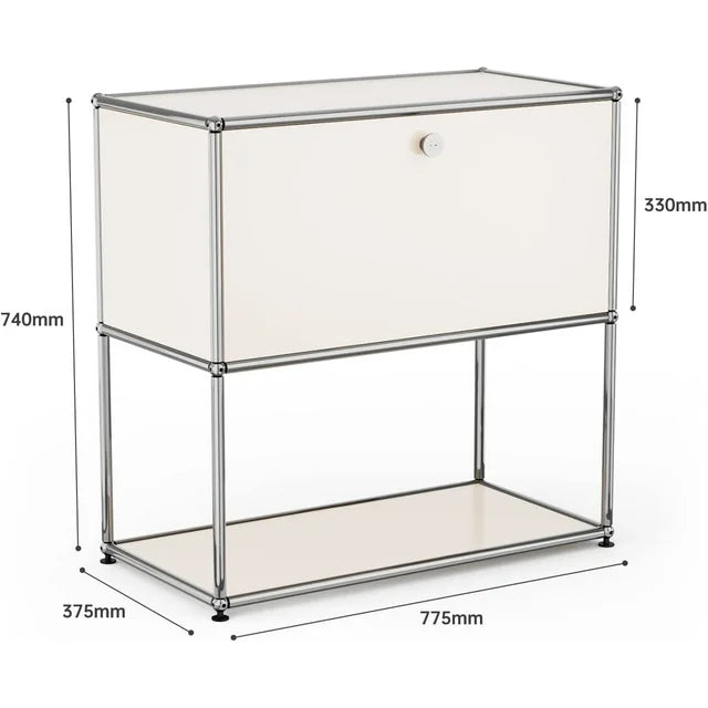 Cottinch Modern Storage Cabinet, Free-Standing Storge Organizer for Living Room, Bedroom，Decoration in Home Office，White
