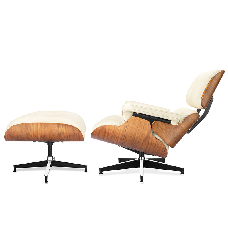 Walnut Plywood Lounge Chair and Ottoman - Eames Replica