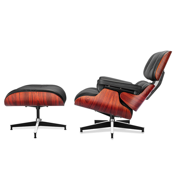 Olied Palisander Plywood Lounge Chair and Ottoman - Eames Replica
