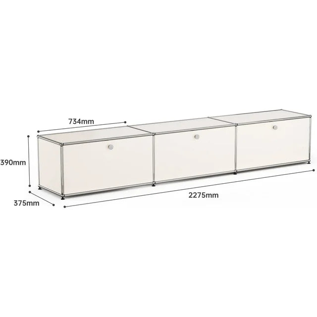 Cottinch Modern Storage Cabinet, Free-Standing Storge Organizer for Living Room, Bedroom，Decoration in Home Office，White