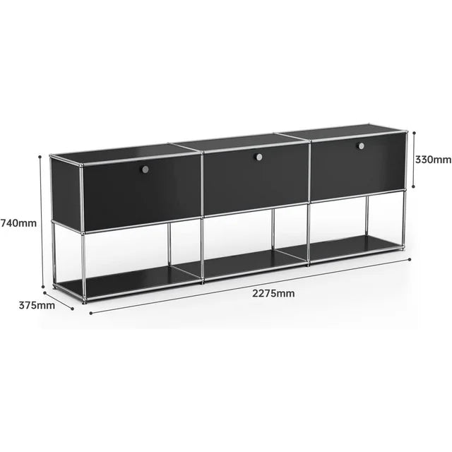 Cottinch Modern Storage Cabinet, Free-Standing Storge Organizer for Living Room, Bedroom，Decoration in Home Office，Black