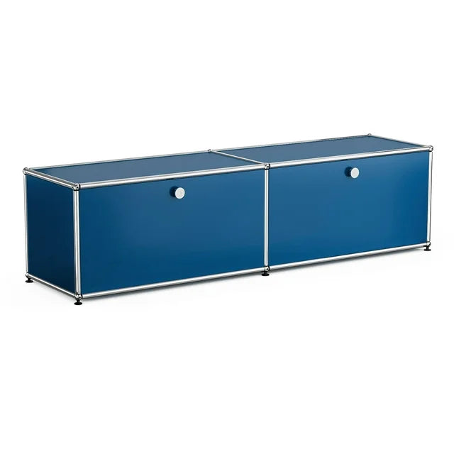 2 Doors Metal Storage Cabinets Accent Storage Organizer with Sturdy Stainless Steel Frame Storage Organizer,Blue
