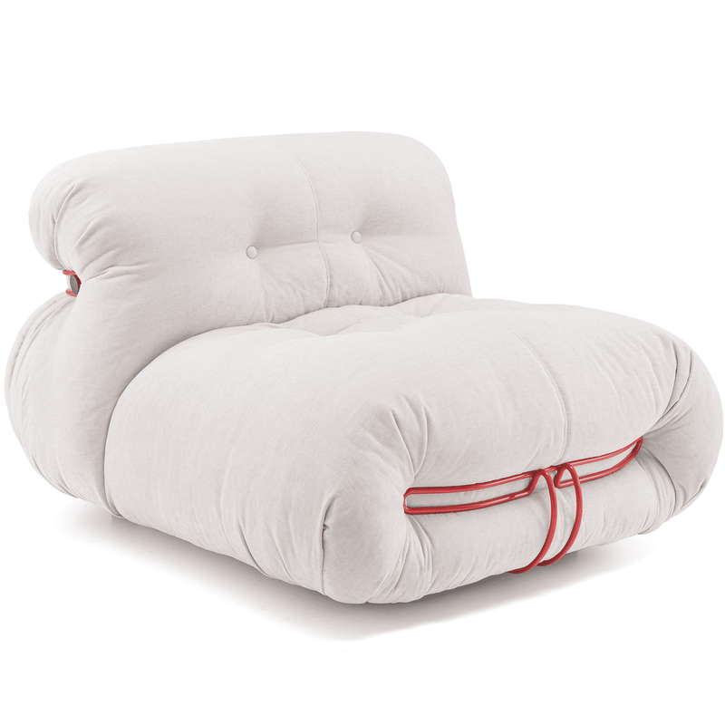 1inchome Soriana Sofa Fireside Chair, Mid Century Modern Iconic Design with Generous Upholstery and Quilted Effect Armless Bean Bag Floor Lazy Sofa for Living Room and Indoor Spaces, White