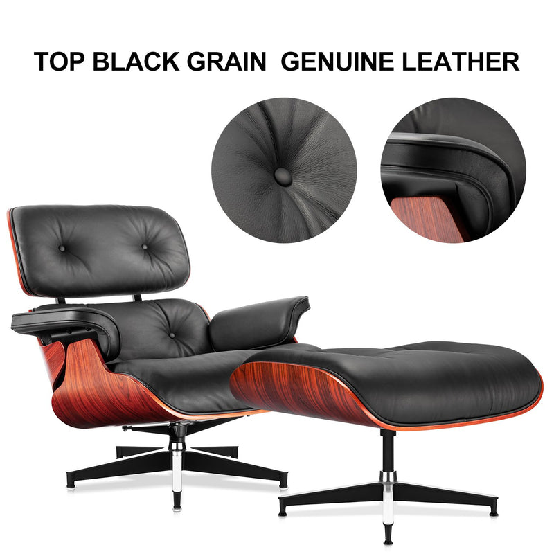 Mid Century Chaise Lounge Chair,Modern Leather Comfy Sofa for Living Room, Office, Study