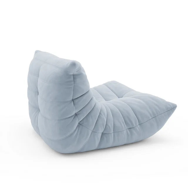 Memory Foam Lazy Sofa, Comfortable Back Support Floor Chair, Comfy for Reading Game Meditating, Suede Blue