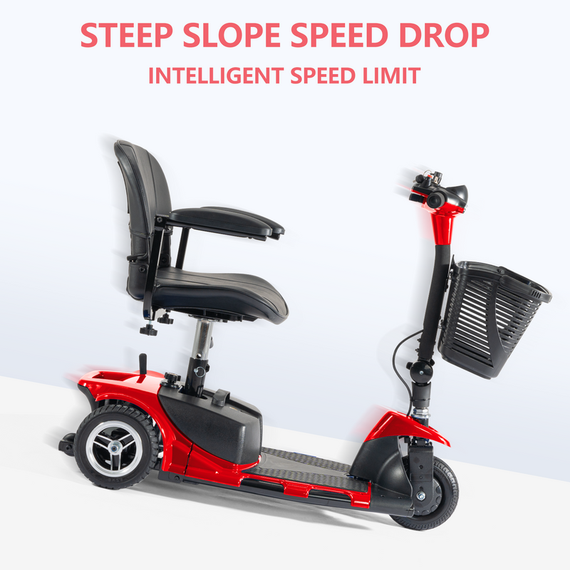 Cottinch 3 Wheels Travel Mobility Scooter, Power Electric Mobility Scooter for Seniors, Adults, Handicapped, Elderly, Red