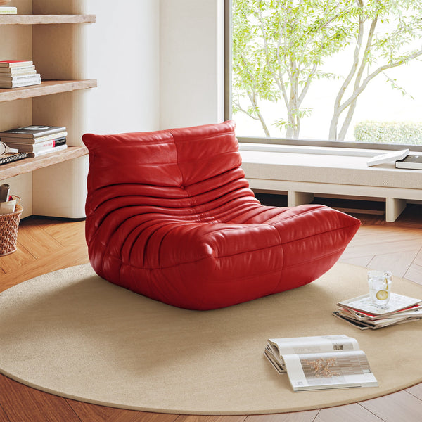 GGUG Armless Bean Bag lounge Chair ,Comfy for Reading Game Meditating, Red