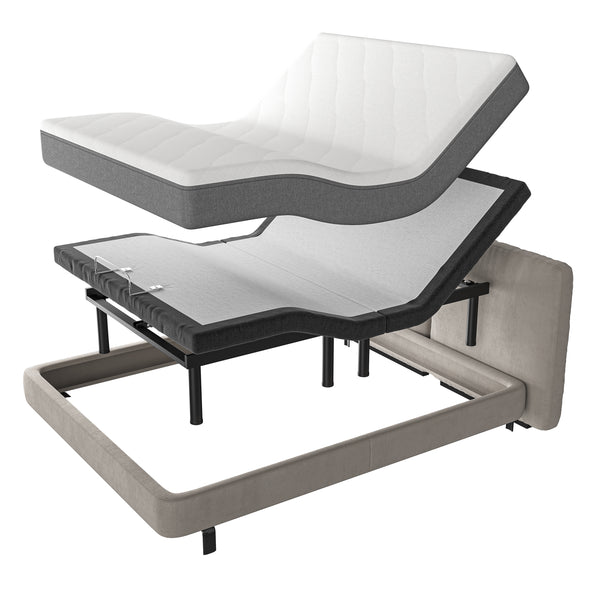 Cottinch Adjustable Bed Base Frame Queen Size for Stress Management with Massage, Remote Control