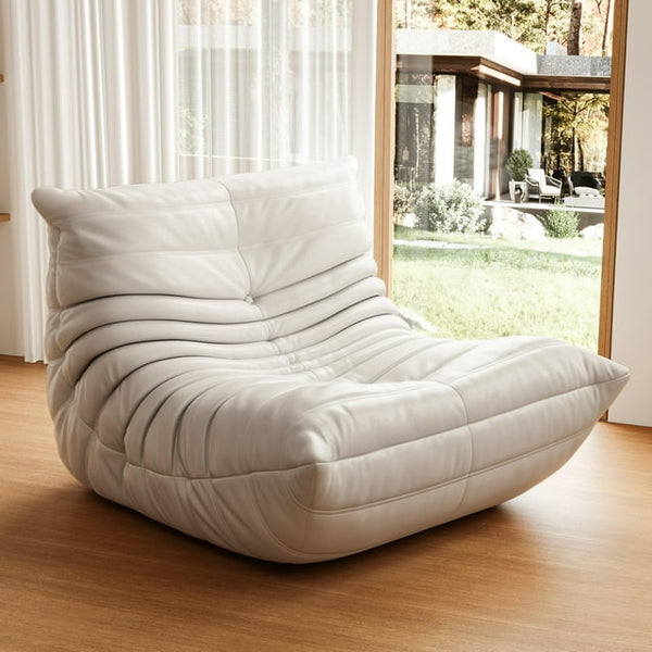 GGUG Armless Bean Bag lounge Chair ,Comfy for Reading Game Meditating, White