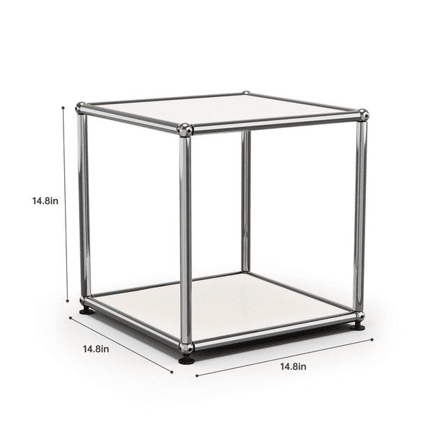 Metal Steel Storage Organizer Open Closet Freestanding Cube Shelf Bookcase for Living Room Bedroom,White