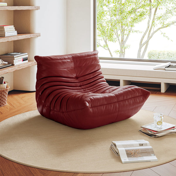 GGUG Armless Bean Bag lounge Chair ,Comfy for Reading Game Meditating, Burgundy