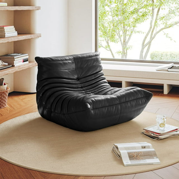 GGUG Armless Bean Bag lounge Chair ,Comfy for Reading Game Meditating, Black
