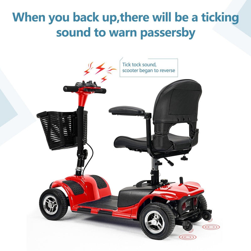 1inchome 4 Wheel Electric Powered Mobility Scooter for Seniors,Gift for Elderly, Red - furglestore