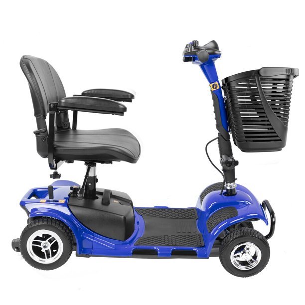 1inchome 4 Wheel Mobility Scooter for Seniors, Folding Electric Powered Wheelchair Device for Adults, Elderly, Gift for Elderly, Blue - furglestore
